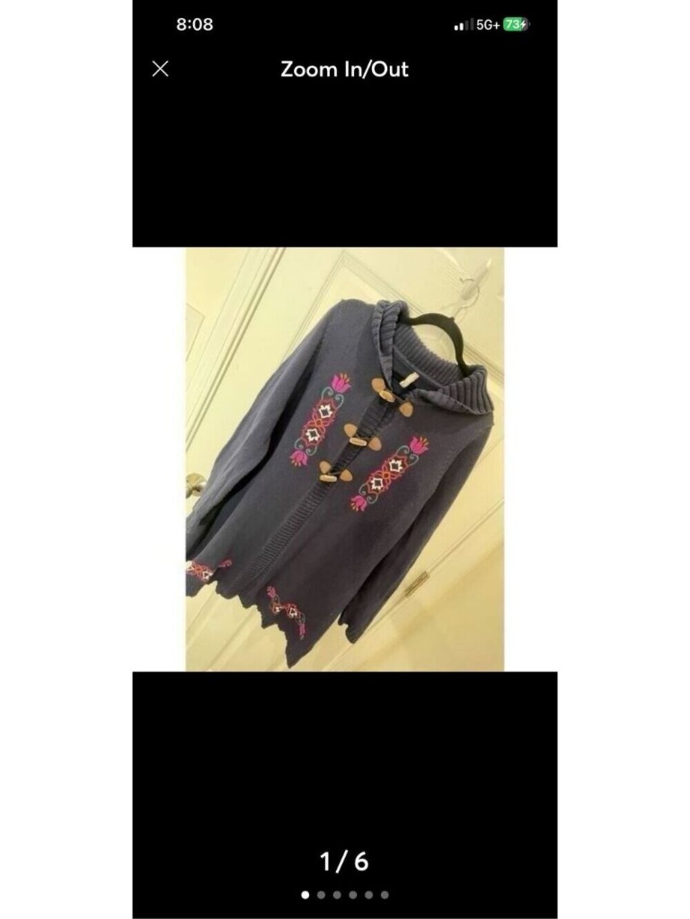 Hanna Anderson girls size XL navy cardigan heavy